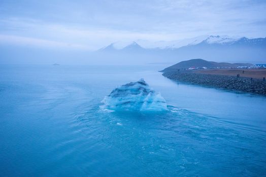 Icelandic glacier floating alone