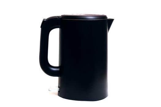Black electric kettle isolated on white background