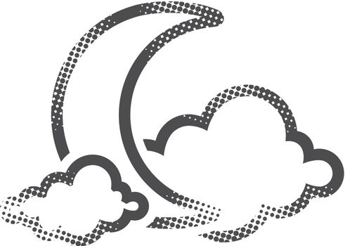 Halftone Icon - Weather overcast cloudy