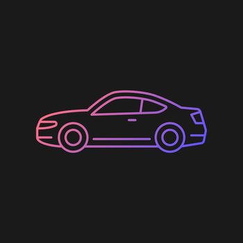 Coupe car gradient vector icon for dark theme
