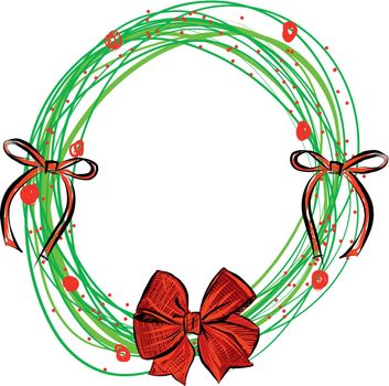 Merry christmas wreath crown icon