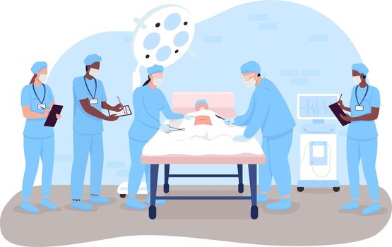 Hospital surgery 2D vector isolated illustration