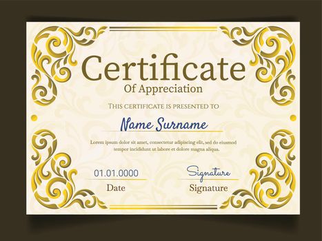 Luxury Certificate of appreciation template 