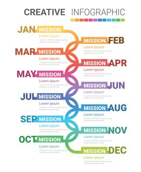 Presentation business infographic template for 12 months