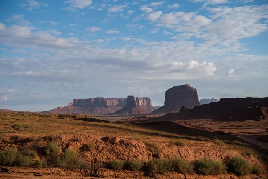 Monument Valley Utah colorful landscape with butte