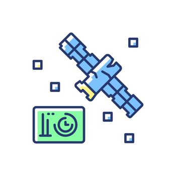 Satellite condition blue, green RGB color icon