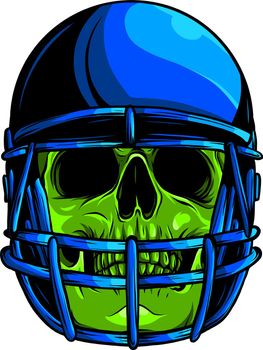 vector illustration of football player skull design