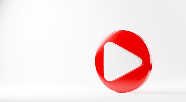 Red play button video icon social media sign player symbol logo