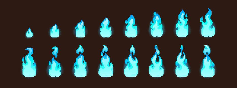Burning blue fire for 2d animation or video game