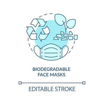 Biodegradable medical masks concept icon