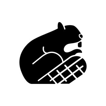 Beaver black glyph icon