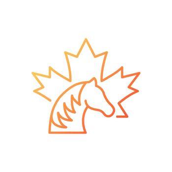 Canadian horse gradient linear vector icon