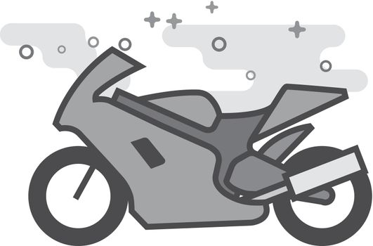 Flat Grayscale Icon - Motorcycle