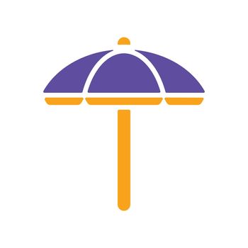 Beach parasol flat vector glyph icon isolated
