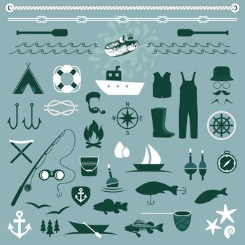 set icons, fishing