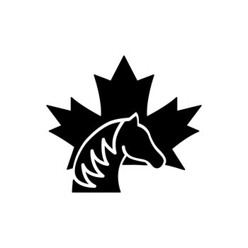 Canadian horse black glyph icon