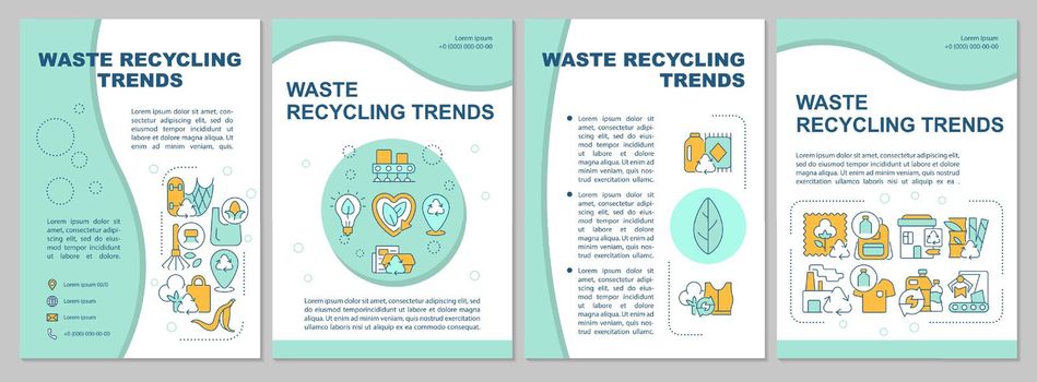 Trash recycling trends brochure template