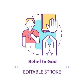 Belief in God concept icon
