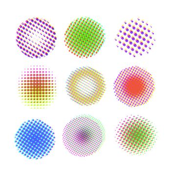 A set of halftone spheres