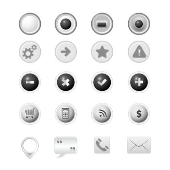 Buttons with icons set