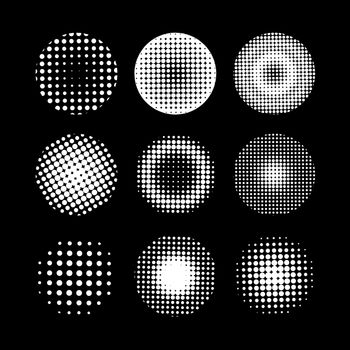 A set of halftone spheres