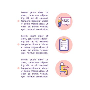 Poor academic performance concept line icons with text