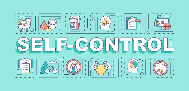 Self control word concepts banner