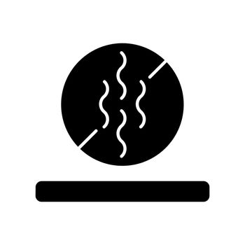 Odor resistant textile feature black glyph icon