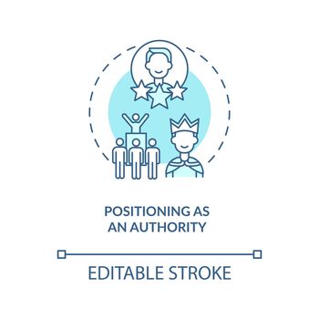 Positioning as authority blue concept icon
