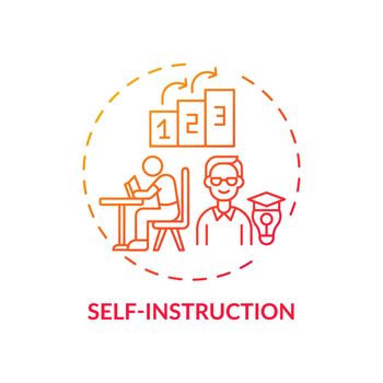 Self instruction red gradient concept icon