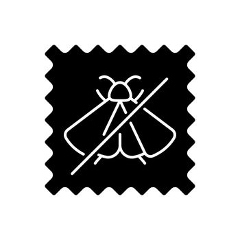 Moth repellent fabric feature black glyph icon