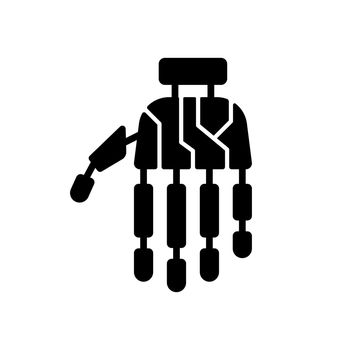 Bionic limb black glyph icon