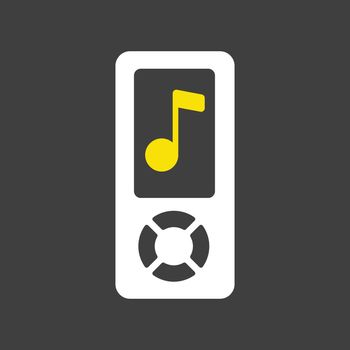 Mp3 player vector flat icon on dark background