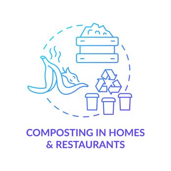 Garbage composting in homes, restaurants concept icon