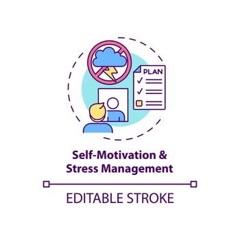 Self motivation and stress management concept icon