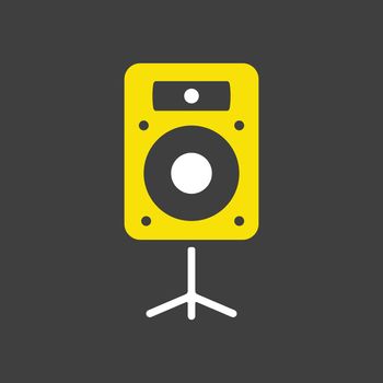 Acoustic speaker vector icon. Music column