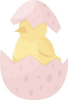 Chick hatching semi flat color vector object