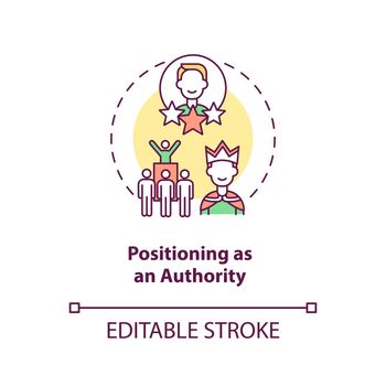 Positioning as authority concept icon