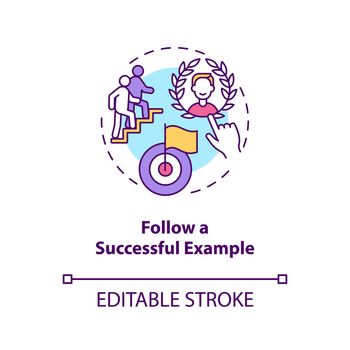 Follow successful example concept icon