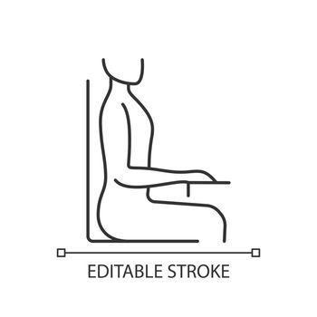 Upright sitting posture linear icon