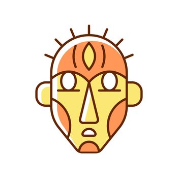 Ritual masks RGB color icon