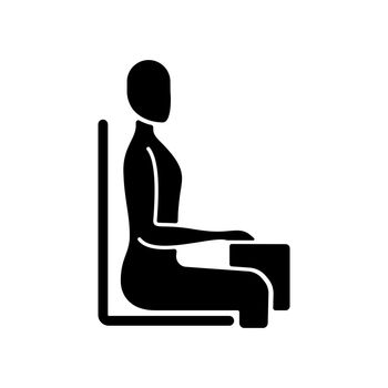 Upright sitting posture black glyph icon