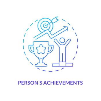Person achievements navy gradient concept icon