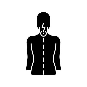 Neck pain black glyph icon