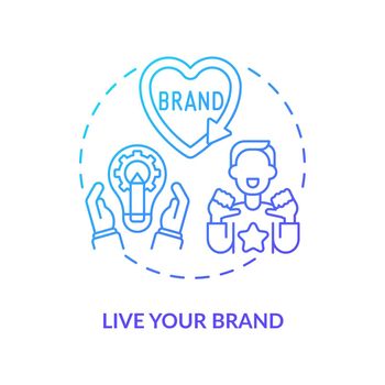 Live your brand navy gradient concept icon