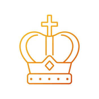 Royal crown gradient linear vector icon