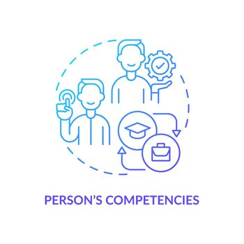 Person competencies navy gradient concept icon