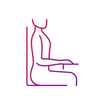 Upright sitting posture gradient linear vector icon