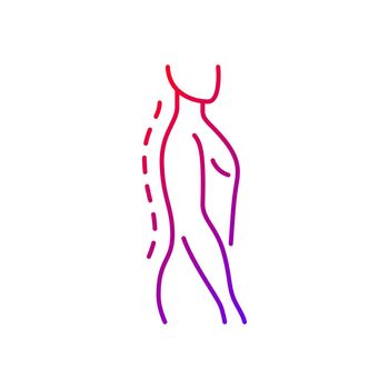 Standing posture correction gradient linear vector icon