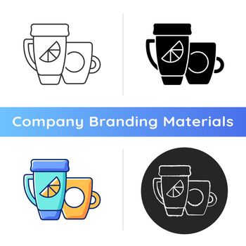 Branded cup and thermal cup icon